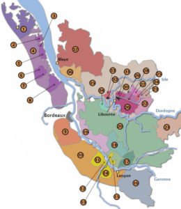 carte vins et vignoble bordeaux