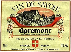 vin de savoie apremont