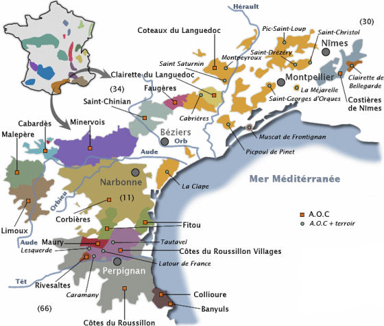 vins du languedoc roussillon