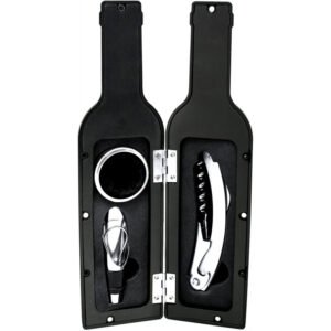 coffret-a-vin-4-pieces-forme-bouteille-noire